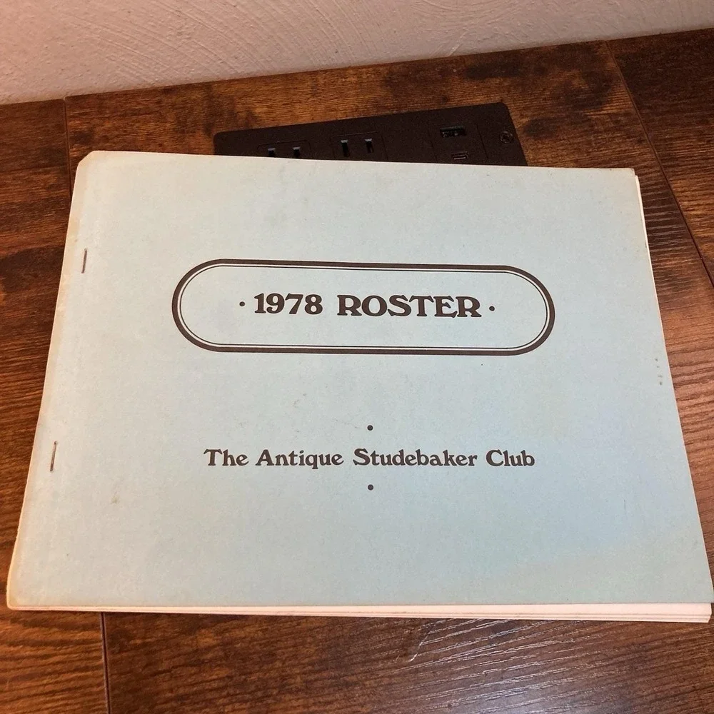 Antique Studebaker Club 1978 Roster Monrovia CA Cannon Vtg Ephemera